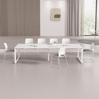 Bureaux de bureau ergonomiques en métal au design moderne, table de conférence adaptée aux petites salles de réunion et aux formations