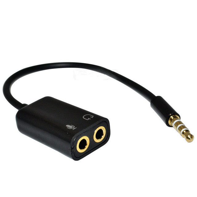 AUX 3.5mm Stereo TRRS Audio Male to Earphone Headset Microphone Adapter for PC and Phone