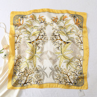 Foulard carré en satin en gros pour femmes 70x70cm, accessoire de mode pour le cou, la tête, bandana, cheveux, sac, stock disponible, OEM ODM 1026-37