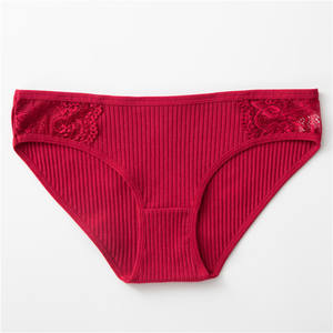 卸売糸女性ブリーフ高品質の女性のセクシーなレースの綿のパンティー通気性のある女性の下着パンティー - Product Image 3