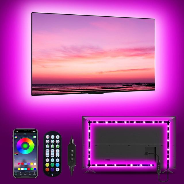 16.4FT Meters Smart App Control Remote Music Sync Color Changing 30led/m USB 5V RGB TV Backlight Led Strip for Atmosphere