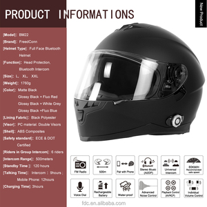 FreedConn BM22 Casco con Bluetooth Material ABS Bluetooth incorporado 500M Casco con intercomunicador inalámbrico BT Casco de Música + Radio FM - Product Image 6
