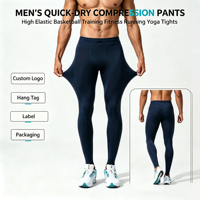 Leggings de sport pour hommes, amincissants, à compression, haute élasticité, pour la course à pied, le yoga, ajustement serré, couche de base pour la gym, pantalon de sport