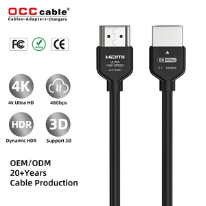 สาย HDMI แบบบางพิเศษ4K 2.0B 18Gbps 4K 2160P 1080P HDR 48-bit ลึกสีอาร์คนิกเกิลชุบตะกั่ว HDMI <span class=keywords><strong>บาง</strong></span>สำหรับจอมอนิเตอร์ - Product Image 1