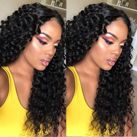 Perruque Bob en Cheveux Naturels Vietnamiens, Ondulée Profonde, Bouclée, avec Dentelle HD, Densité 150% 180% 200%