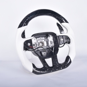 Volante Deportivo de Cuero Negro y Fibra de Carbono para Dodge Challenger Charger SRT <span class=keywords><strong>Durango</strong></span> 2015+, Accesorio Interior Personalizado - Product Image 5
