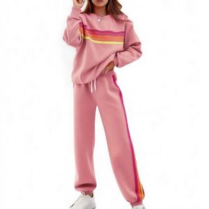 Ensemble de sweat-shirt décontracté pour femmes, col rond, couleur unie, taille élastique, tailles SMLXLXXL, vêtements décontractés, transfrontalier Europe-Amérique - Product Image 4