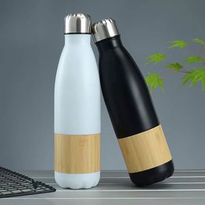17oz Cola Bottle Shape <b>Double</b> <b>Wall</b> Stainless Steel Thermos Vacuum Flask with Bamboo Shell - Product Image 6
