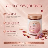 Gummies de collagène anti-âge à marque privée, soutien antioxydant pour l'éclat de la peau, complément beauté santé féminine, 60 unités