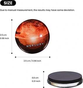 Autocollants magnétiques ronds en verre 3D pour réfrigérateur, forte adhérence, transparents comme du cristal, écologiques, design moderne, anniversaire, cuisine, bureau - Product Image 3