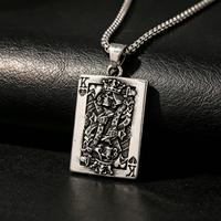 Collana con Ciondolo Teschio Vintage in Fusione a Caldo, Stile Poker, da Uomo, Rock Hip Hop, Miniatura, Catena per Maglione, Accessori Moda - Grande Offerta
