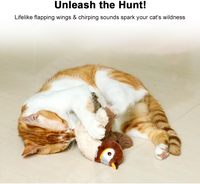 Vente en gros usine Nouveaux jouets pour chats interactifs intelligents, avec ailes battantes activées par le toucher, effet d'oiseau, rechargeables USB, pour l'exercice des animaux de compagnie