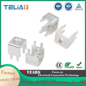 Connecteur de soudage à vis pour circuit imprimé M4 en cuivre/laiton 60A, 4 broches, AC/DC, certifié CE/ISO, TLS44148 - Product Image 4