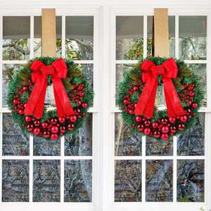 Guirnalda Navideña Transfronteriza para Puerta con Bayas Rojas, Adornos, Lazo y Piñas para Decoración de Ventanas de Hoteles y Centros Comerciales - Product Image 4
