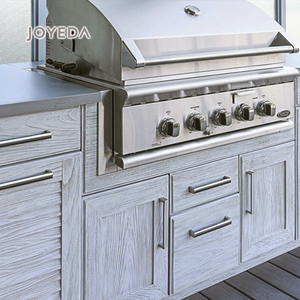 Gros île en bois en acier inoxydable charbon de bois barbecue <span class=keywords><strong>cuisine</strong></span> extérieure - Product Image 4