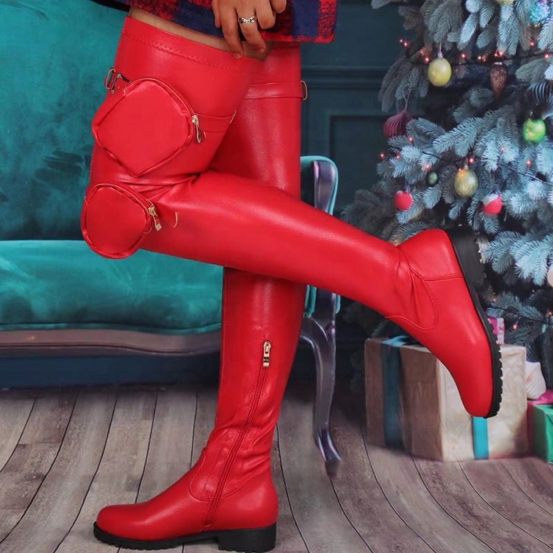 Botas altas de color rojo para mujer | FASHIOLA.es