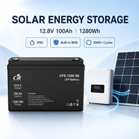 Batterie LiFePO4 LFP CFE-1280 SE 12,8V 100Ah avec BMS IP65, 3000 cycles, pour onduleur Growatt, systèmes solaires hors réseau