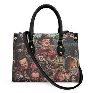 2 pièces/ensemble Sacs à main pour femmes personnalisés avec nom, automne 2020, en cuir, à bandoulière, avec fermeture éclair, imprimé cauchemar de Noël, sacs à main de voyage pour femmes - Product Image 2