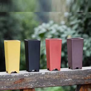 Maceta cuadrada alta de plástico con diseño de lote tradicional de 6,5 cm para orquídeas pequeñas y plantas - Product Image 1