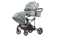 Poussette double tandem pour bébé, pliable à une main, siège réversible, en alliage d'aluminium, 4 roues en EVA, personnalisable en usine