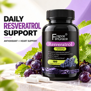 Suplemento Herbal de Resveratrol Shecome, Apoya la Salud del Corazón, Mejora el Flujo Sanguíneo, Aumenta el Oxígeno para Adultos, Cápsulas de Resveratrol - Product Image 3