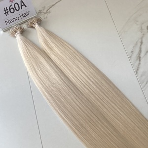 ขายส่งผมสีบลอนด์อ่อนคุณภาพสูง 60 นิ้ว # ต่อผมนาโนโลหะ 60A ขนาด 26 นิ้ว แบบ Double Drawn  มองไม่เห็นรอยต่อ  พร้อมห่วงนาโนโลหะ  ผมแท้ Remy - Product Image 3