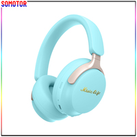 Headphone Bluetooth Ringan Over Ear Desain Macaron Pastel Stereo Nirkabel untuk Perjalanan Olahraga Kelas Online