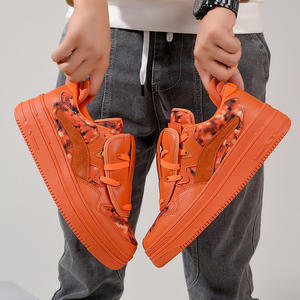 Flame Printed Retro Summer Sneakers Flying Weave Comfortable Running Sports Outdoor Men Lace-<b>up</b> Shoe Tongue Outsole Walking - Product Image 3