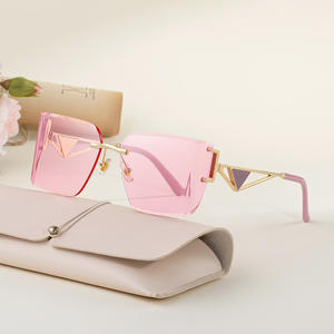 Nuevas gafas de sol sin marco para mujer, lentes de PC con protección UV400, color negro, diseño moderno, venta al por mayor transfronteriza - Product Image 5