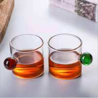 120ML vente en gros de tasses personnalisées tasse en verre à haute teneur en borosilicate tasse à café expresso en verre à double paroi avec poignée