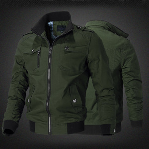 Veste <span class=keywords><strong>bomber</strong></span> <span class=keywords><strong>beige</strong></span> pour <span class=keywords><strong>homme</strong></span>, printemps, décontractée, à fermeture éclair, col montant, logo personnalisé, pour le travail - Product Image 3