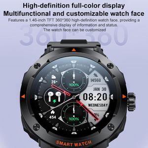 Nuevo diseño <span class=keywords><strong>Yesido</strong></span> IO50 Reloj inteligente con pantalla HD de 1.46 pulgadas y auriculares TWS, reloj inteligente 2 en 1 compatible con Bluetooth - Product Image 6