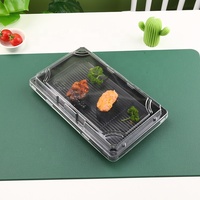 Boîte à bento jetable en gros plateau en plastique PS à emporter plateau de nourriture en plastique alimentaire conteneur de riz à sushi boîte à sushi