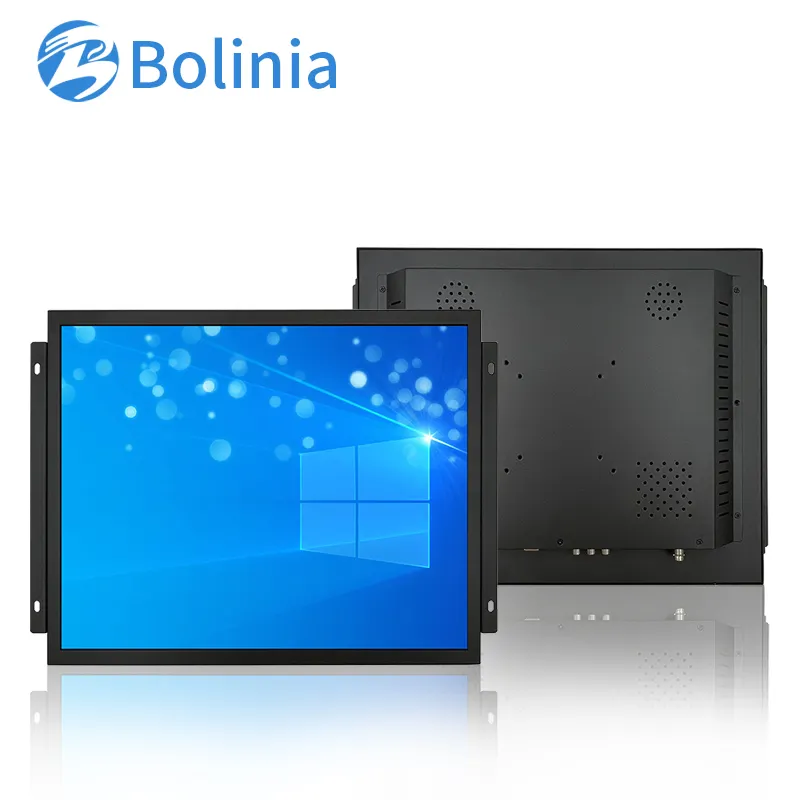 Wholesale Price 19 Inch LCD Monitor Resistive Touch Screen With Open Frame Hanging Ear Metal Case HD-MI VGA BNC For Industrial