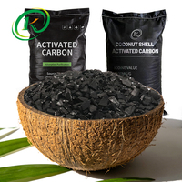Charbon actif de coque de noix de coco de qualité alimentaire utilisé pour le traitement de l'eau pure et la purification de l'air.