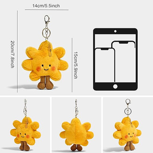 Llaveros de peluche de sol personalizados al por mayor con lazo, llavero de sol Kawaii, excelentes regalos para mochilas, bolsos y dijes. - Product Image 2