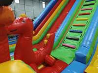 Parc gonflable à thème de dessin animé commercial, château gonflable avec toboggan pour enfants