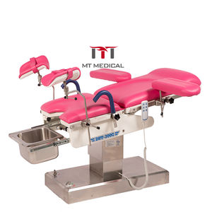 Lit d'accouchement manuel multifonctionnel en acier chirurgical inoxydable Hochey, table d'examen gynécologique hydraulique, <span class=keywords><strong>chaise</strong></span> de salle d'opération - Product Image 1