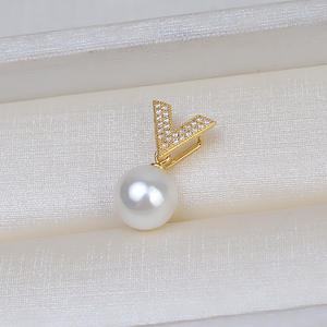 Colgante en Forma de V de Plata S925, Soporte Vacío para Joyería DIY, Accesorio para Collar de Perlas Personalizado, Colgantes de Jade, Dijes - Product Image 4