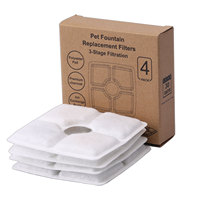 Fontaine à eau automatique pour animaux de compagnie, filtre à eau carré ou rond, accessoires pour chat et chien