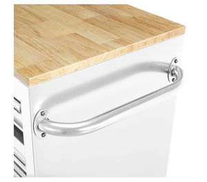 Robuste 46 Zoll 9-Schubladen-Werkbank mit Werkzeugwagen Schrank Weiß - Product Image 3