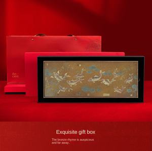 빈티지 나인 피쉬 장식품, 길상의 상징을 담은 황동 데스크탑 장식, 거실 사무실 행운의 선물, 홈 데코 아트, 원목 프레임 - Product Image 6