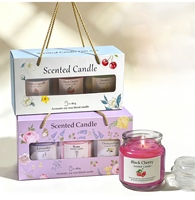 Bougie parfumée florale tricolore de haute qualité pour chambre à coucher, parfum longue durée, coffret cadeau, parfum, cadeau d'anniversaire, cadeau de fête