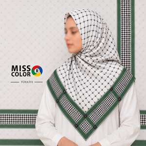 Foulard carré imprimé numérique Miss Color 120x120 cm en polyester chiffon de qualité supérieure, doux, léger et respirant, effet coton - Product Image 4