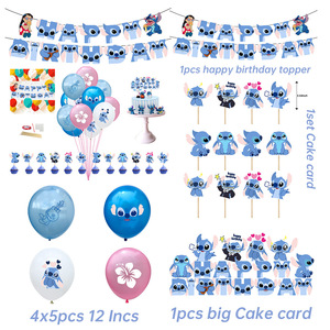 Venta caliente personaje de dibujos animados Anime niños Stitch <span class=keywords><strong>Lilo</strong></span> Later globo papel Banner pastel <span class=keywords><strong>Topper</strong></span> para suministros de decoración de fiesta - Product Image 3