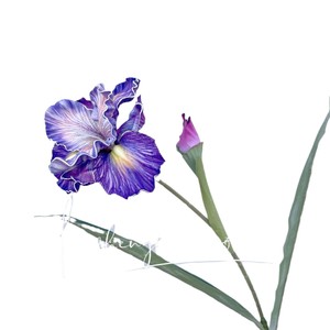 Bouquet d'iris artificiel imprimé en 3D, décoration haute simulation pour la maison et les accessoires de mariage - Product Image 5