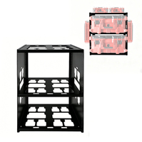 Support de rangement robuste JH-Mech pour emballages, capacité de 8 boîtes, plaque de montage en acier réglable, 3 étagères