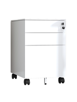 Armoire de rangement mobile en acier à trois tiroirs avec serrure électronique, style moderne et minimaliste, pour bureau, à poser sous le bureau