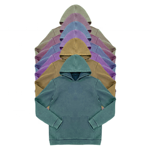 Sudadera con Capucha de Alto Gramaje Pulóver Vintage Lavado Ácido Oversize para Hombre de Algodón Negro Lavado a la Piedra Ácido Sudaderas de Alto Gramaje - Product Image 6