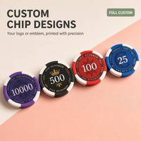 Jetons de poker en céramique de qualité casino 14g avec logo personnalisé, incrustation métallique, jetons de casino personnalisés, jetons professionnels à 3 tons, écologiques et durables